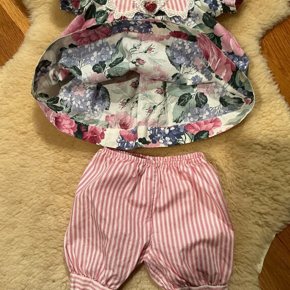 Vintage JoLene floral top and striped bloomers set - Picture 3 of 13